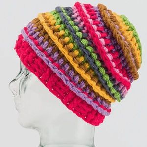 NWT Volcom Crochet Multicolored Beanie
